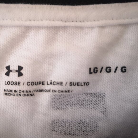 2 / $30.00 - Under Armour Ladies White with Black Accents Long Sleeves T-shirt - Picture 3 of 8